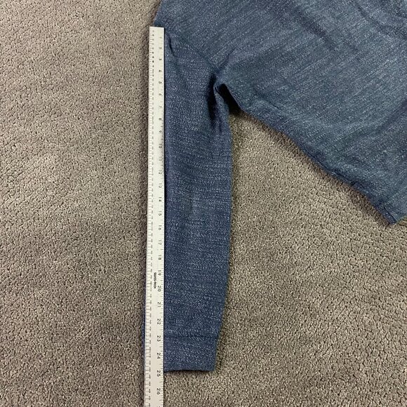 Marine Layer Henley Shirt Men's Medium Heather Blue Clayton 4 Button Pullover - Picture 10 of 13